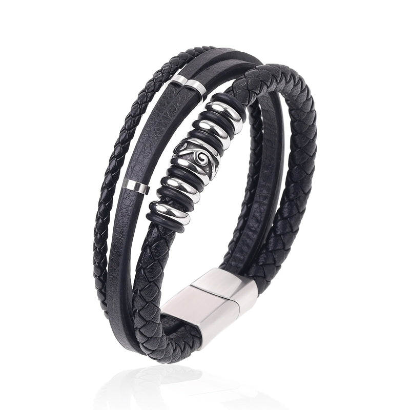 Pulseira Masculina de couro trançado Caru Store