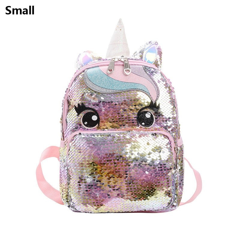 Mochila grande com lantejoulas Unicórnio - Kawaii Caru Store