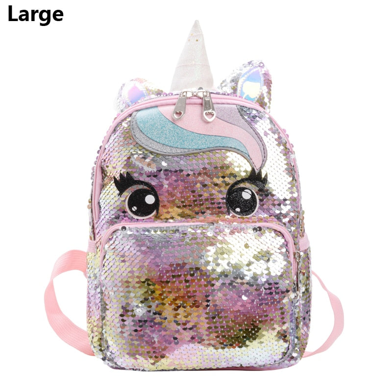 Mochila grande com lantejoulas Unicórnio - Kawaii Caru Store