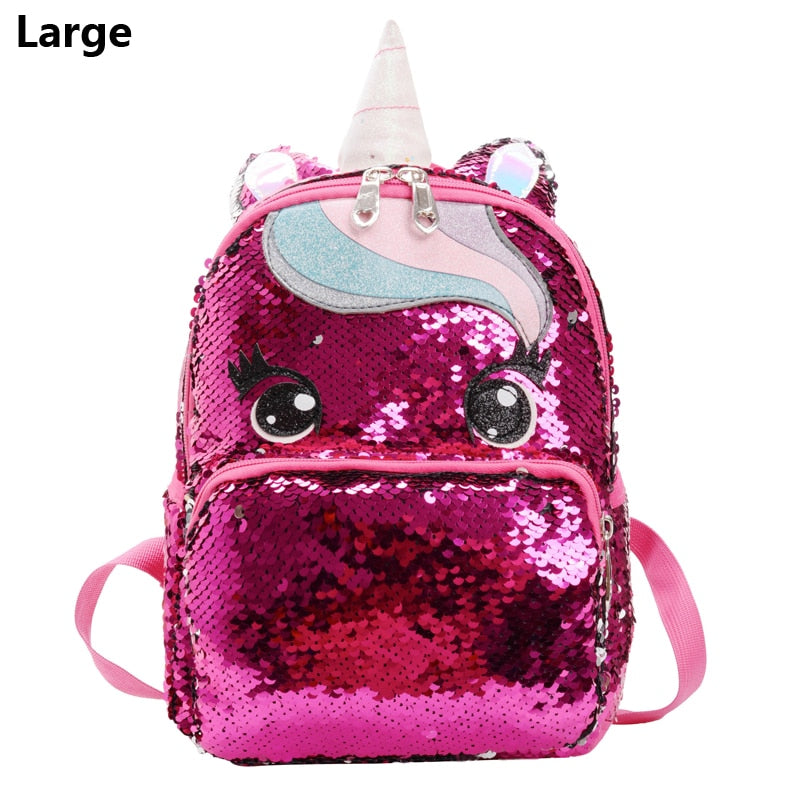 Mochila grande com lantejoulas Unicórnio - Kawaii Caru Store