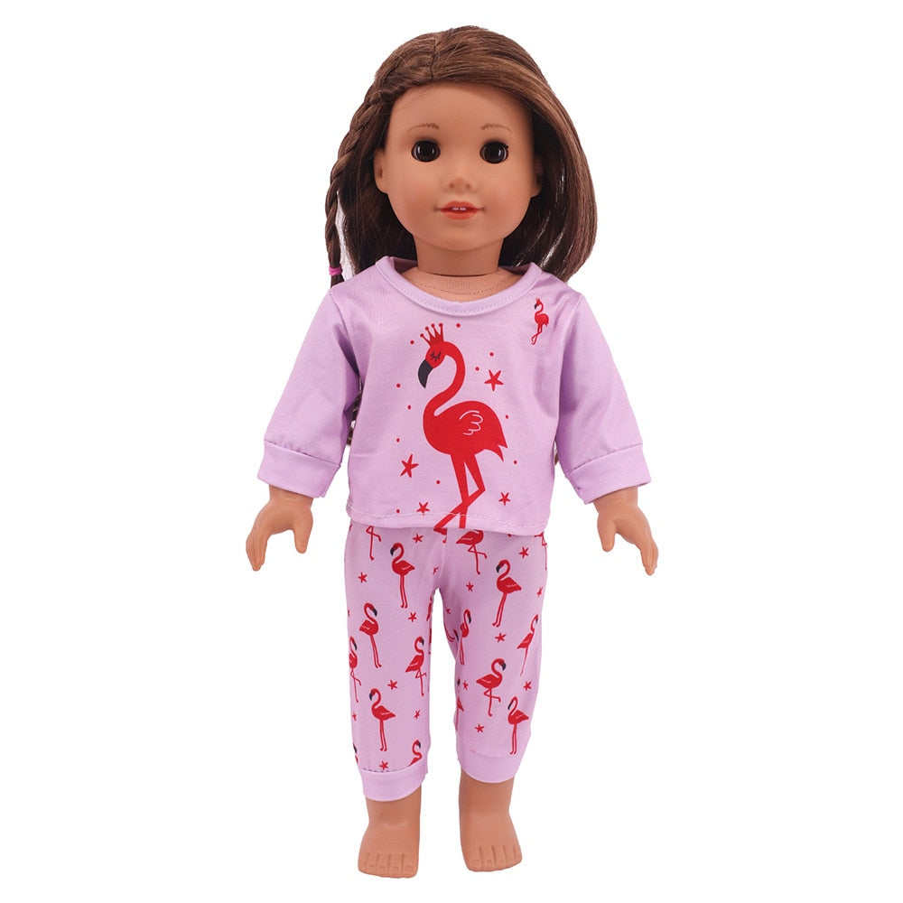 Pijama de boneca com estampa fofa - para bonecas tipo American Girl Caru Store