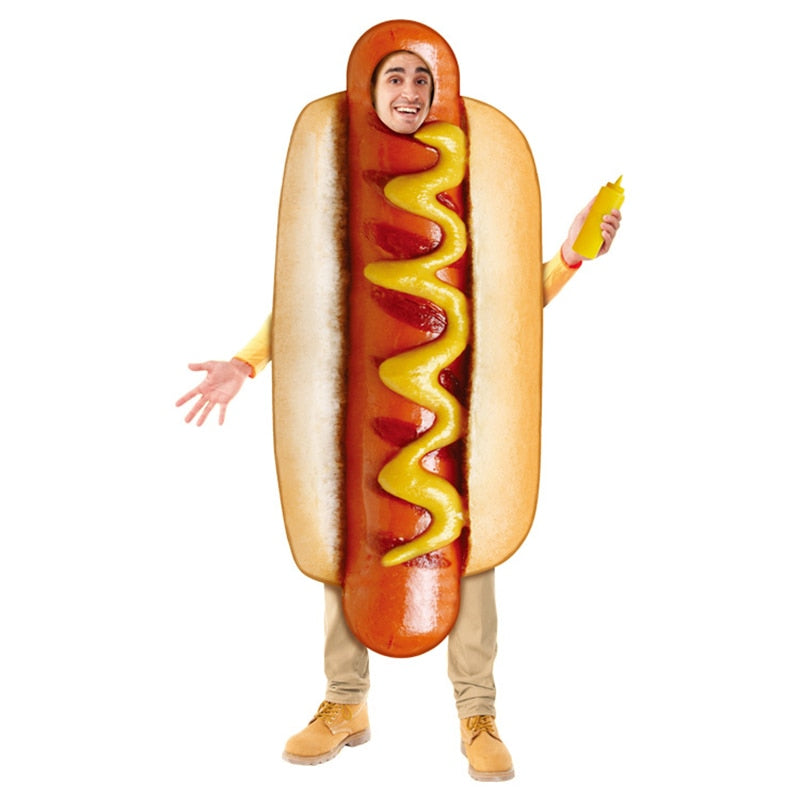 Fantasia Adulto Unisex - fast food hambuerguer, hot dog, batata frita Caru Store