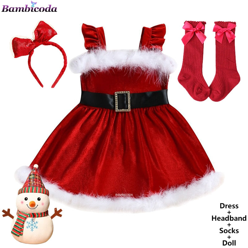 Vestido de Natal - 1 a 6 anos Caru Store