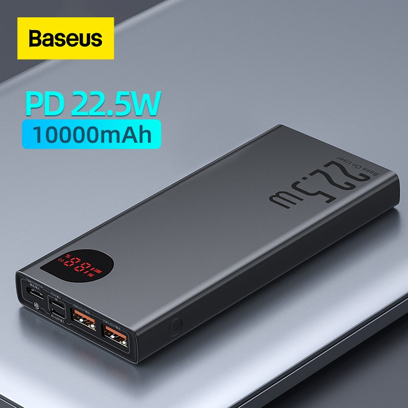 Baseus power bank 10000mah com 22.5w pd carregamento rápido Caru Store