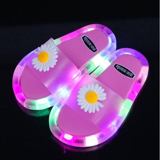 Chinelo desenhos animados com led para crianças CaruStore