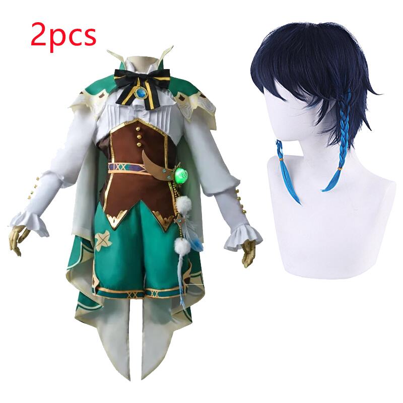 Venti Costume Game Genshin Impact Anime Cosplay Accessories Props Wig Cloak Suit Halloween Gift Caru Store