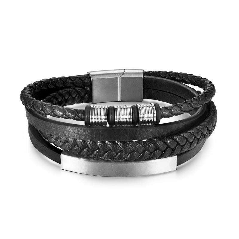 Pulseira Masculina de couro trançado Caru Store