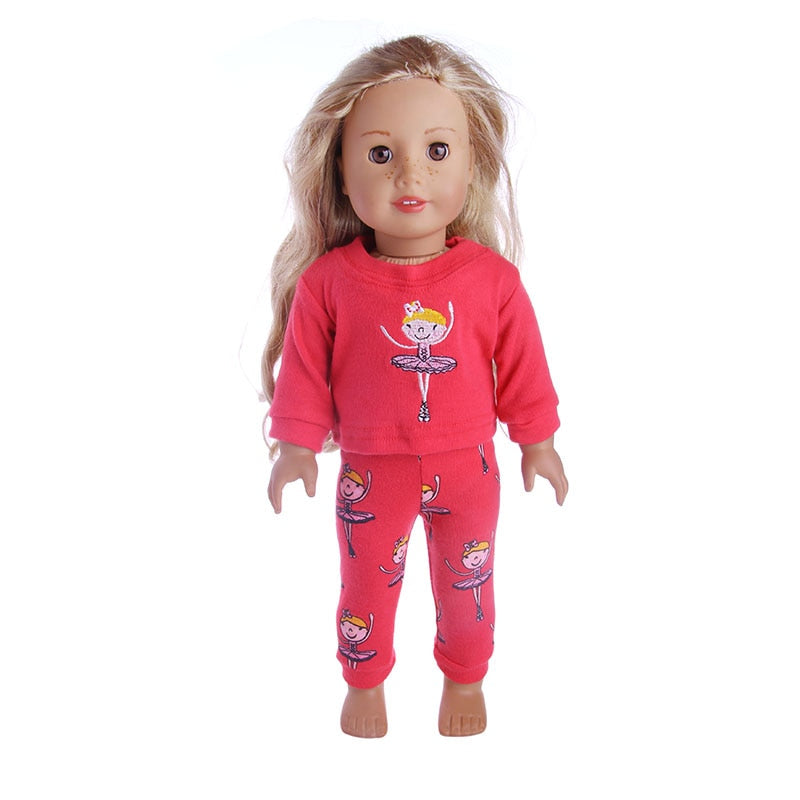 Pijama de boneca com estampa fofa - para bonecas tipo American Girl Caru Store