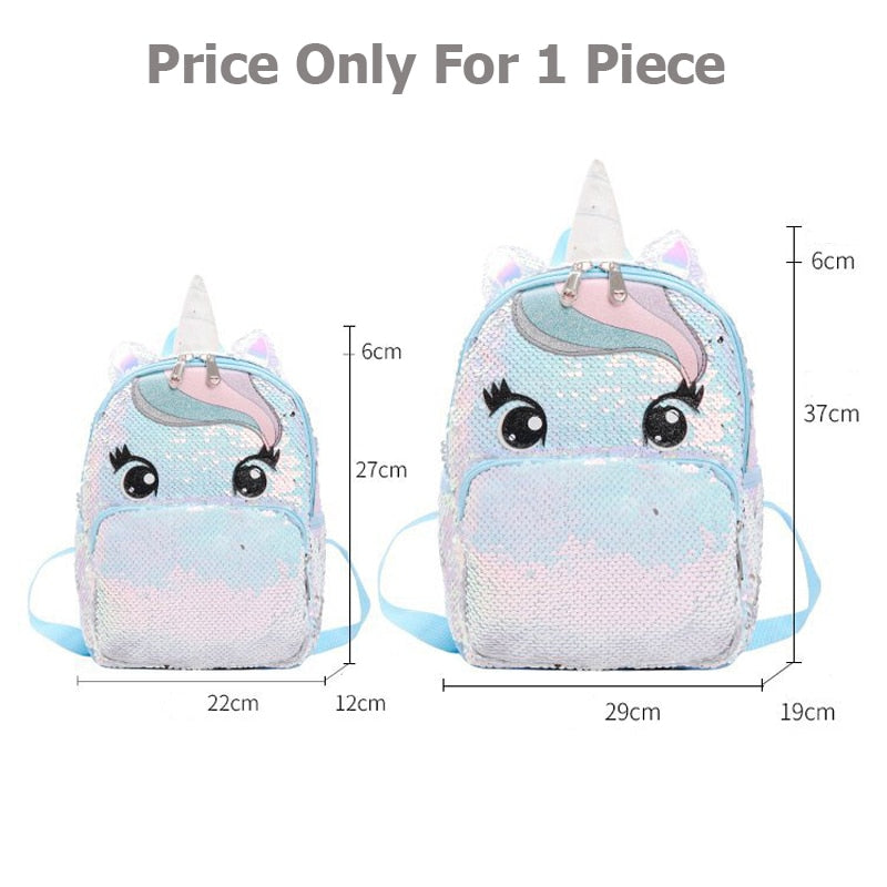 Mochila grande com lantejoulas Unicórnio - Kawaii Caru Store