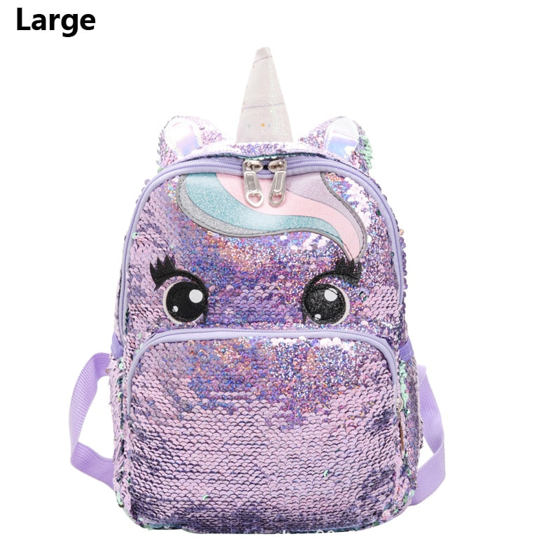 Mochila grande com lantejoulas Unicórnio - Kawaii Caru Store