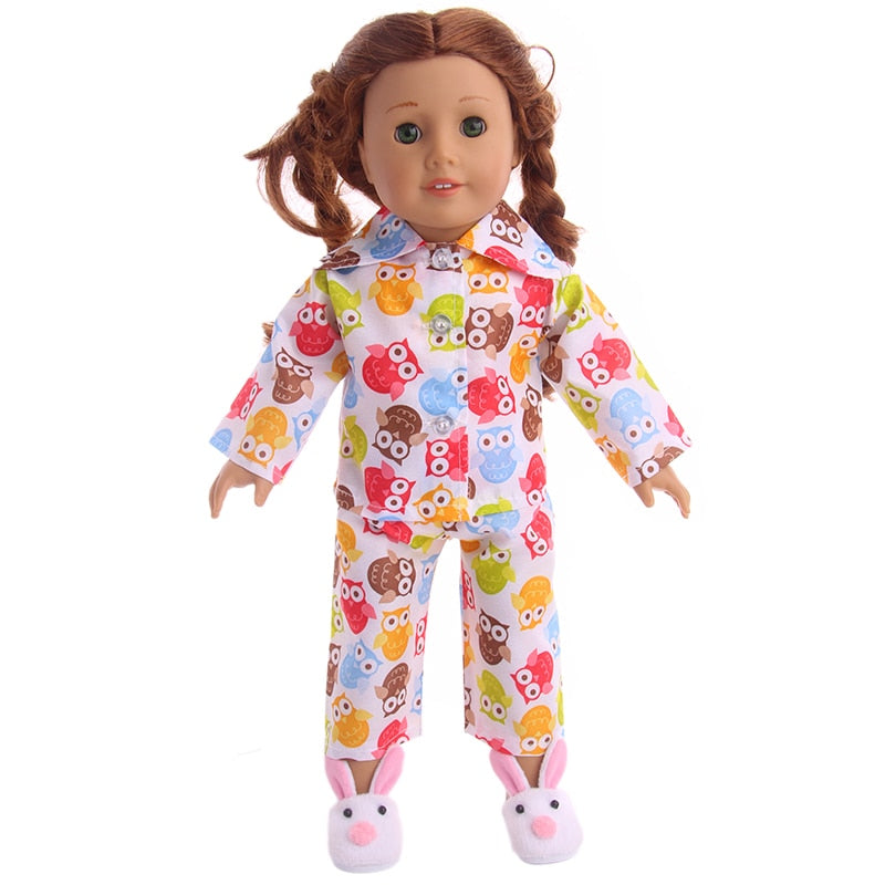 Pijama de boneca com estampa fofa - para bonecas tipo American Girl Caru Store