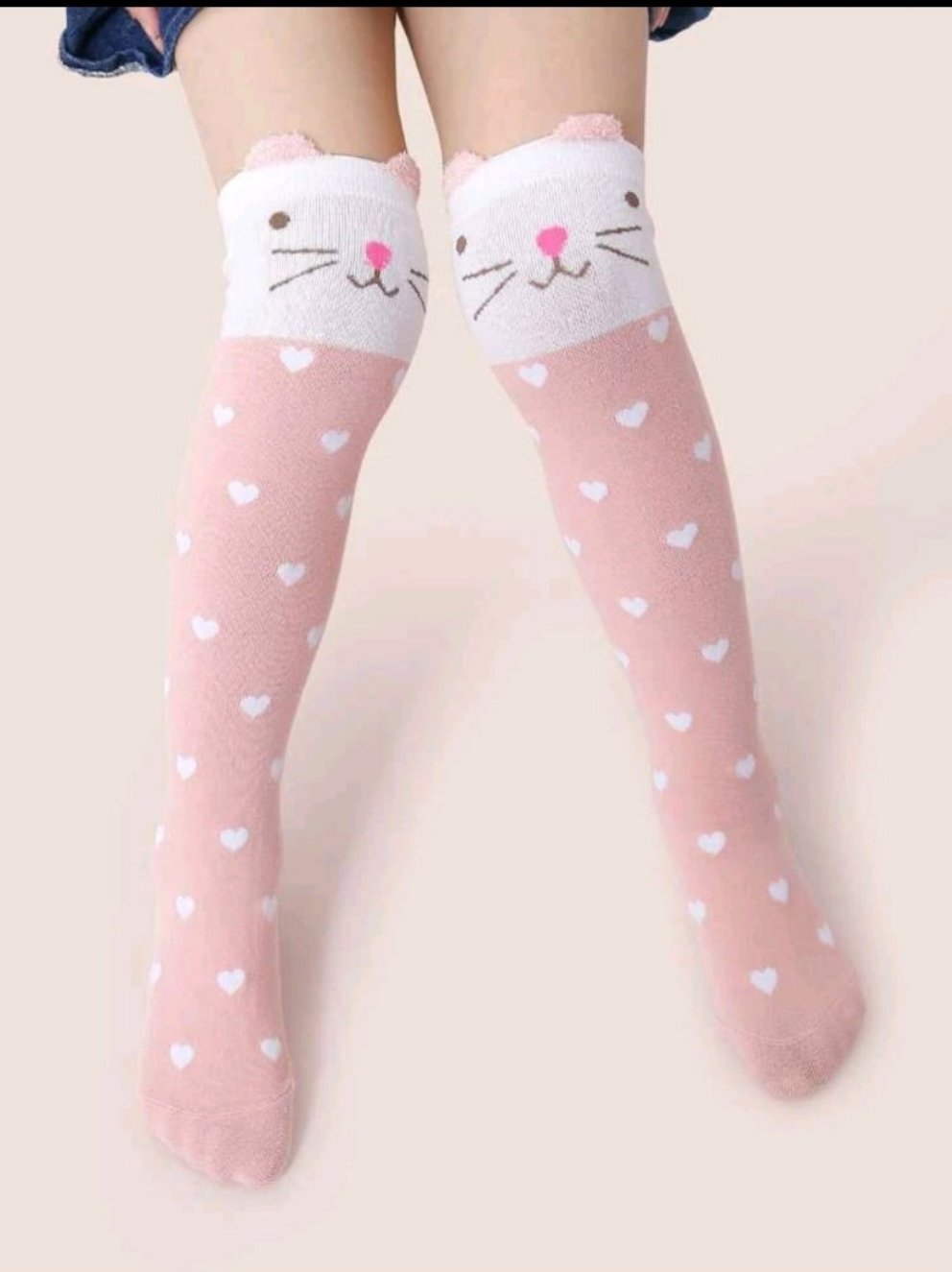 Meia meninas coração & gato *** pronta entrega *** Caru Store