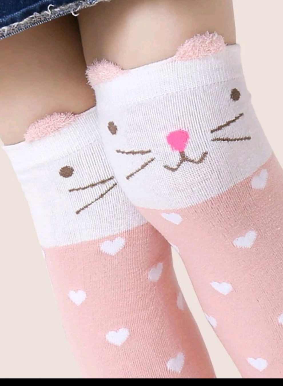 Meia meninas coração & gato *** pronta entrega *** Caru Store