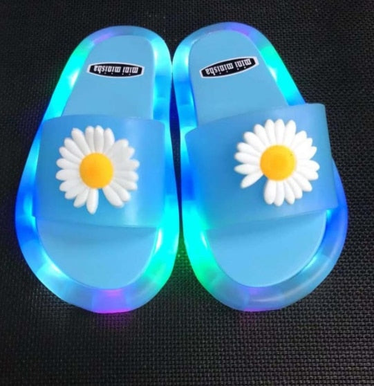 Chinelo desenhos animados com led para crianças CaruStore