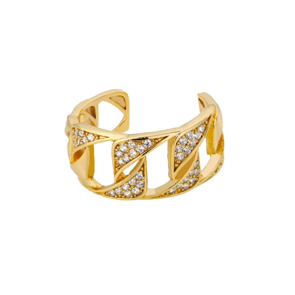 Anel Ajustável em aço inoxidável e zircônia Caru Store