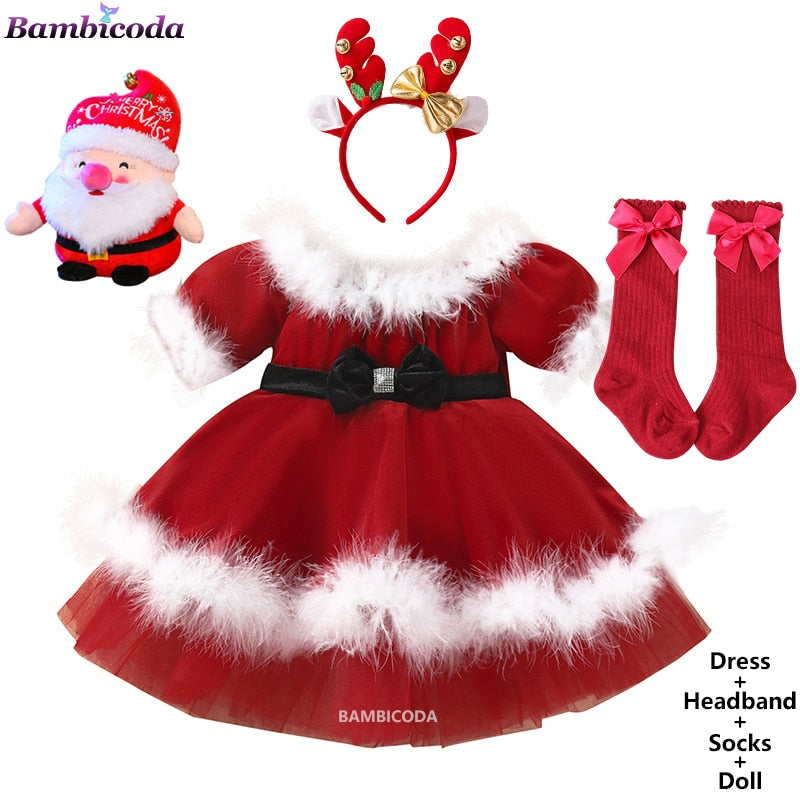 Fantasia Roupa de Natal Infantil Caru Store