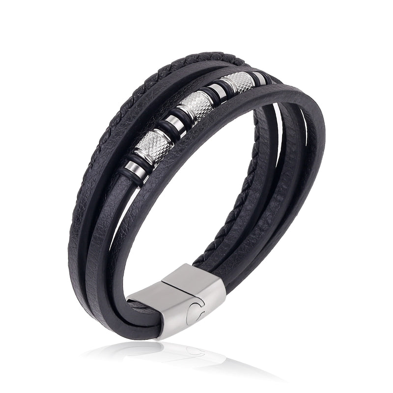 Pulseira Masculina de couro trançado Caru Store