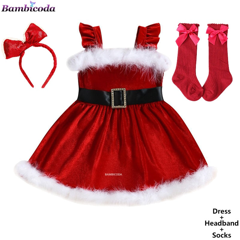 Vestido de Natal - 1 a 6 anos Caru Store