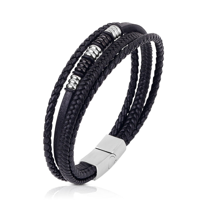 Pulseira Masculina de couro trançado Caru Store