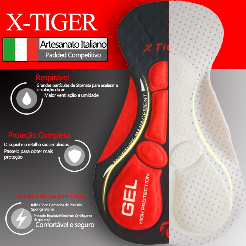 Bermuda Masculina para Ciclismo - com gel -  X-Tiger Caru Store