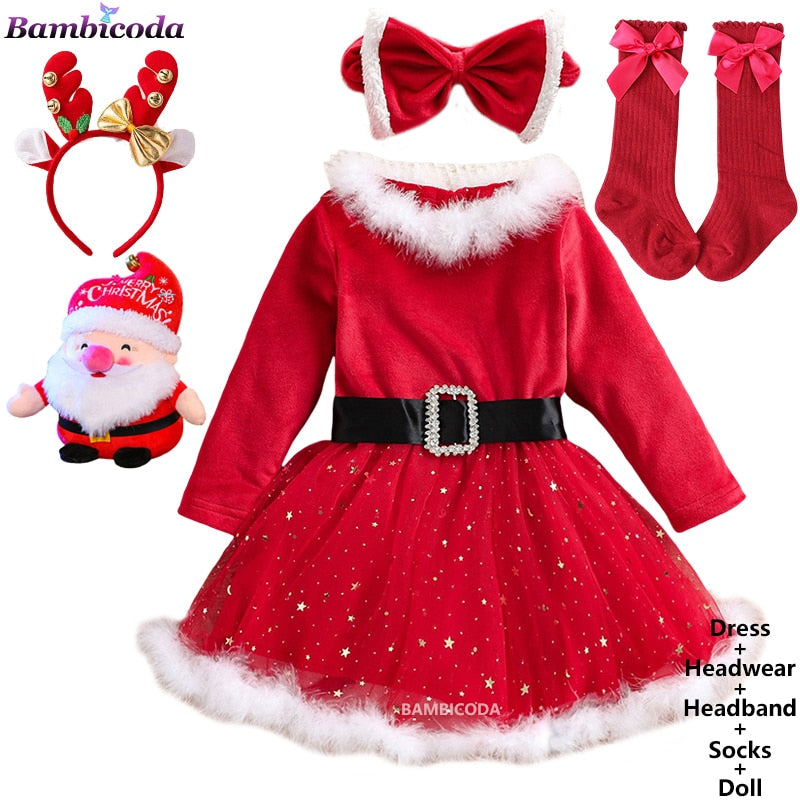 Fantasia Roupa de Natal Infantil Caru Store