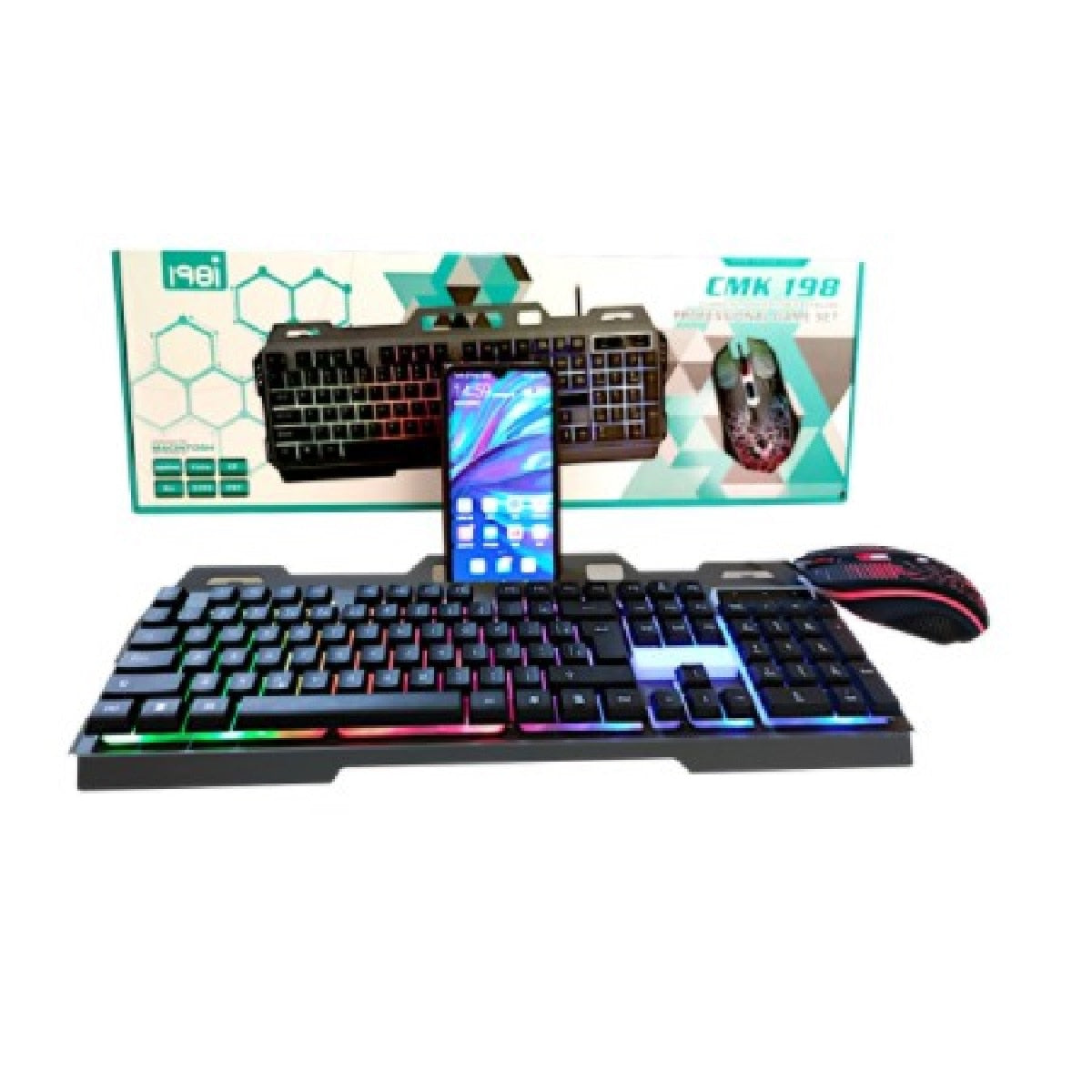 Kit Teclado e Mouse Gamer Profissional LED Colorido USB 2.0 PC retroiluminado 3 cores com fio Caru Store