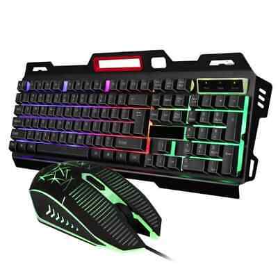 Kit Teclado e Mouse Gamer Profissional LED Colorido USB 2.0 PC retroiluminado 3 cores com fio Caru Store