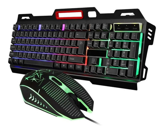 Kit Teclado e Mouse Gamer Profissional LED Colorido USB 2.0 PC retroiluminado 3 cores com fio Caru Store