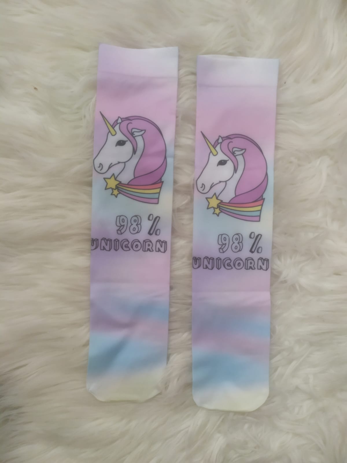 Meia fina infantil Unicórnio - 7/8 (joelho) *** pronta entrega *** Caru Store